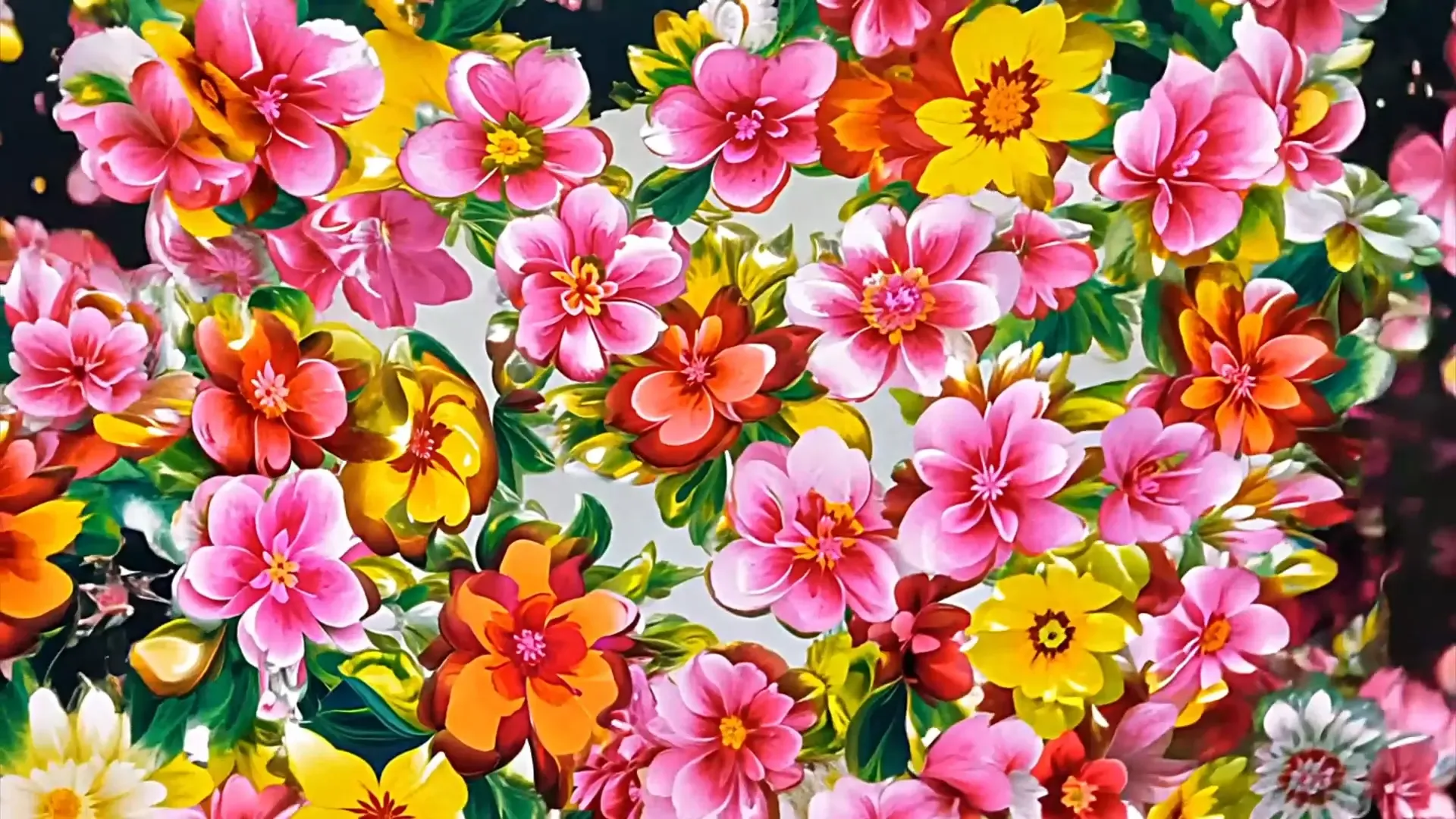 Vibrant Rich Floral Overlay for Logo Animations